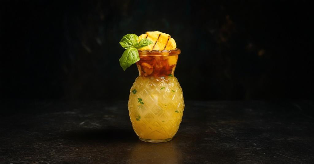 Grilled Pineapple Bajito (basil-mojito)