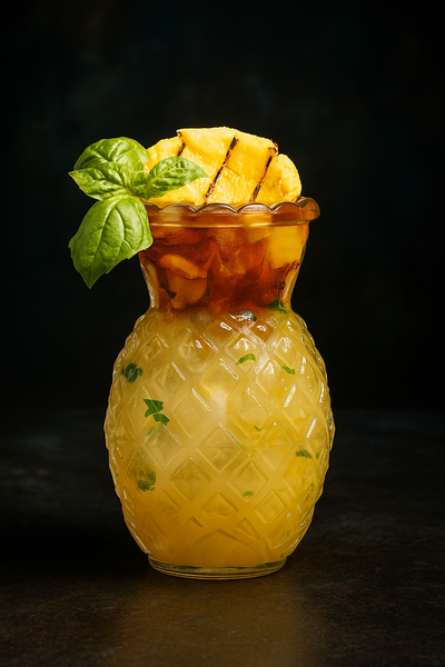 Grilled Pineapple Bajito (basil-mojito)