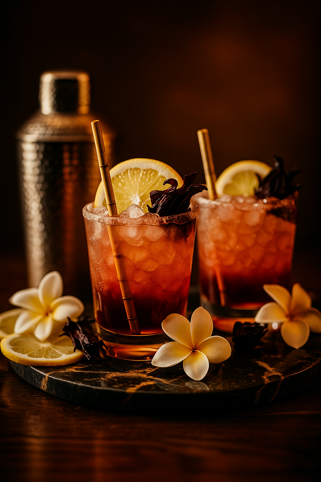 Sparkling Spiced Hibiscus Cocktail